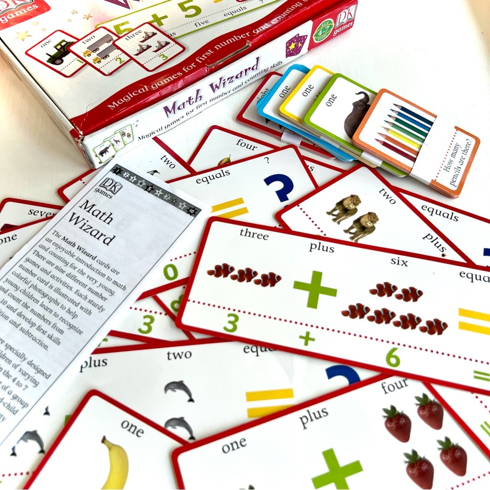 Math Wizard Numbers Counting Card Game Kids Mathematics Learning Flashcards Set - Picture 11 of 15